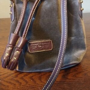 Vintage Dooney & Bourke Brown Suede  Bucket Shoulder Bag